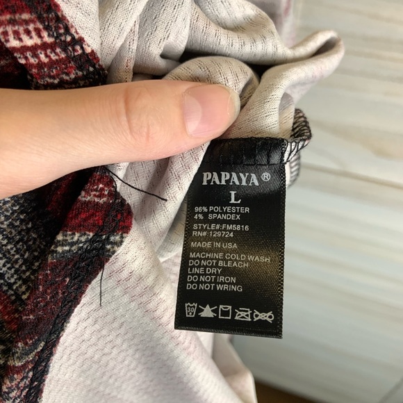 Papaya Burgundy Gray Striped Print Off Shoulder Bodycon Mini Dress L - Picture 11 of 11